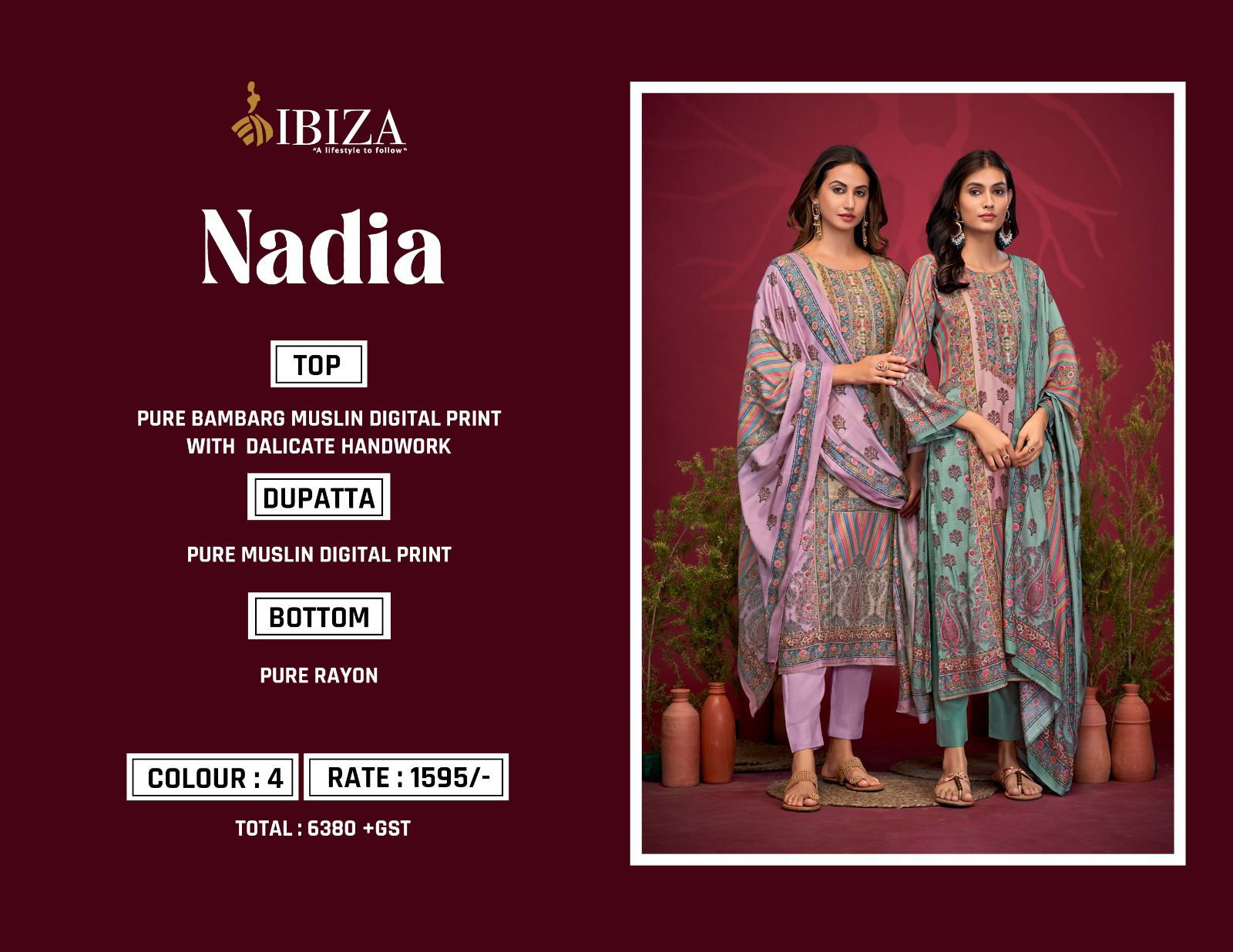 Nadia By Ibiza Muslin Digital Printed Salwar Kameez Suppliers In India
